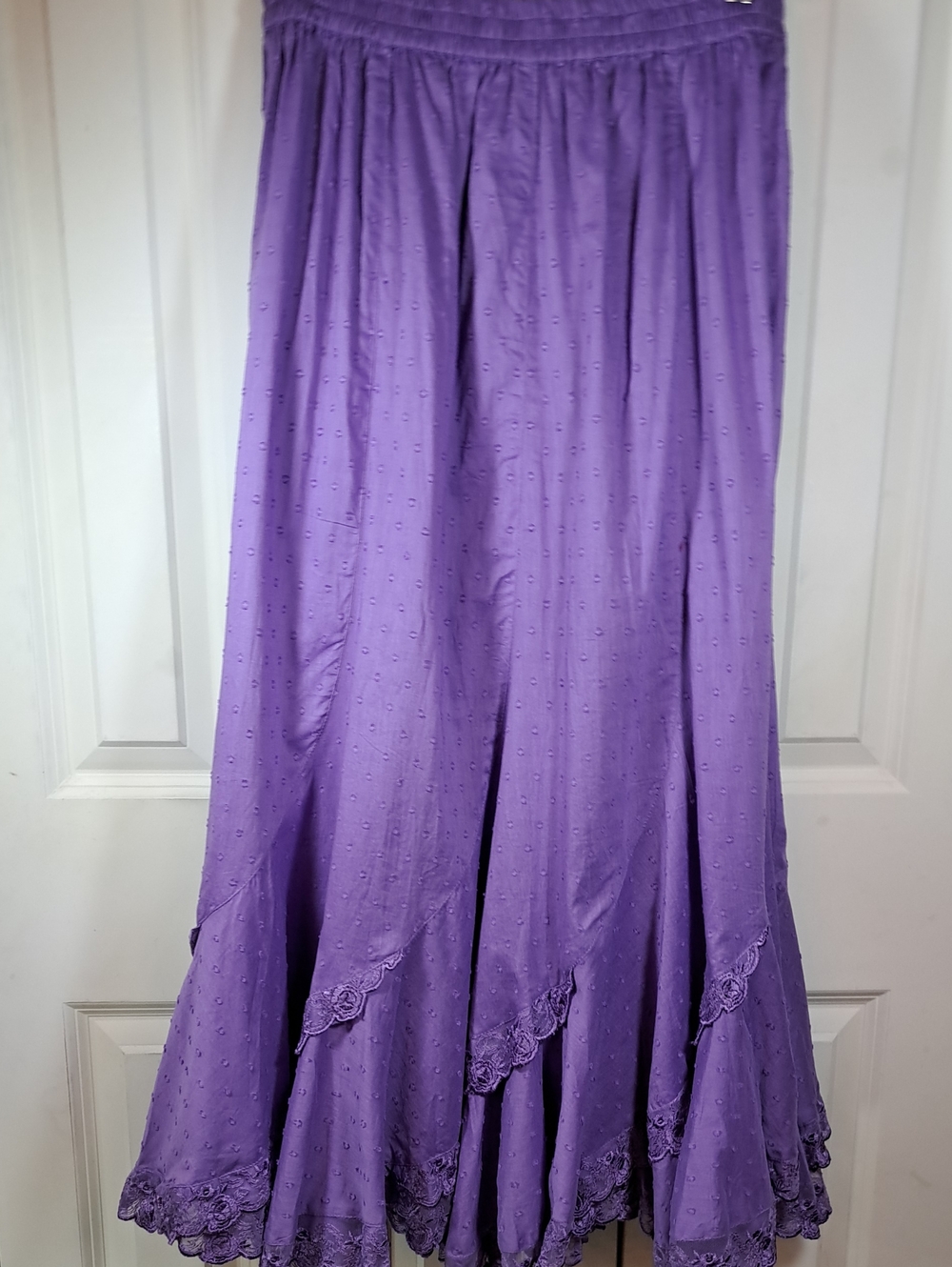 Denim 24/7 Lavender Eyelet Maxi Skirt